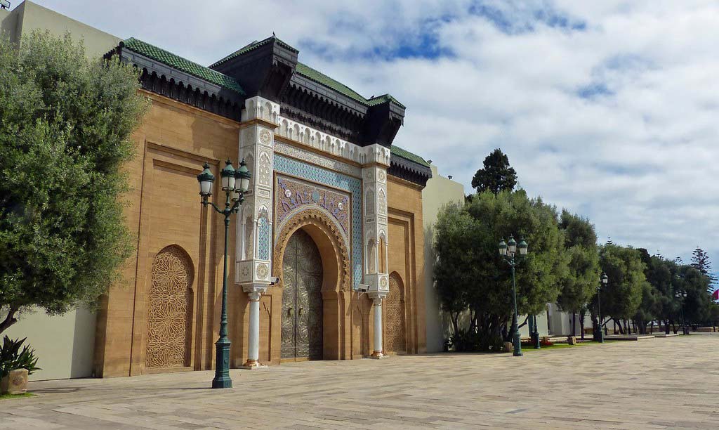 Ornate entrance of the Royal Palace in Casablanca, Morocco